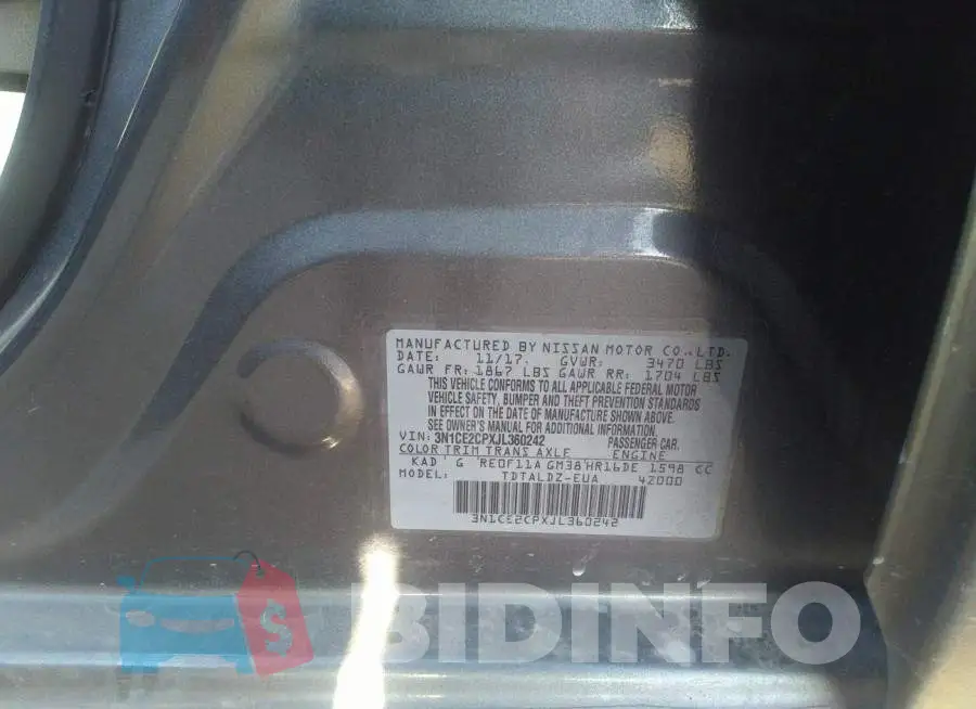 3N1CE2CPXJL360242 Photo# 9