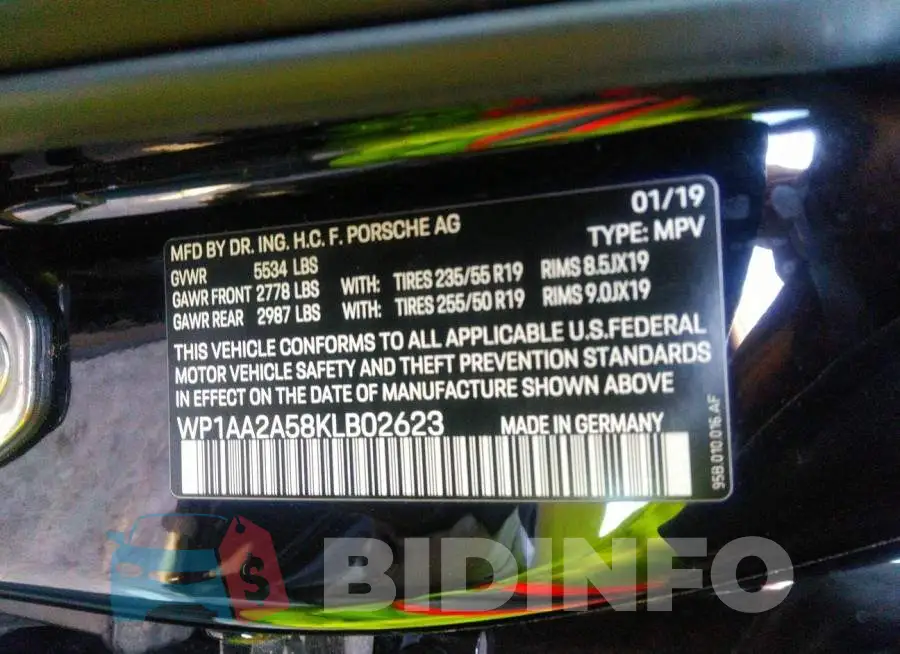 WP1AA2A58KLB02623 Photo# 9