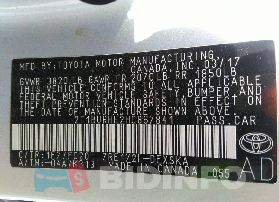 2T1BURHE2HC867841 Photo# 9