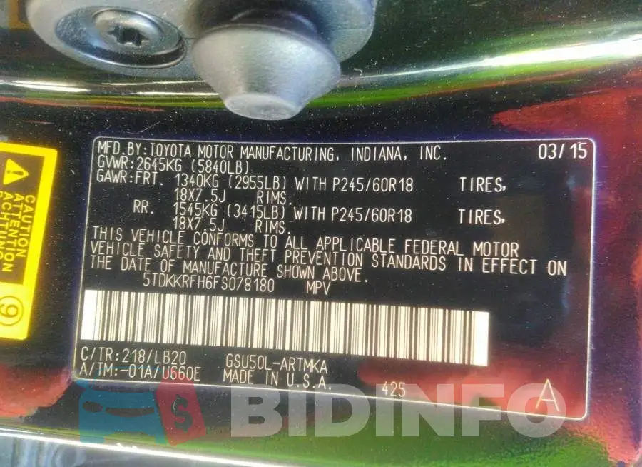 5TDKKRFH6FS078180 Photo# 9