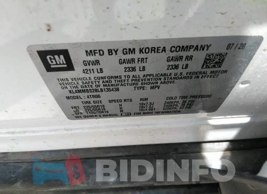 KL4MMBS28LB135438 Photo# 9