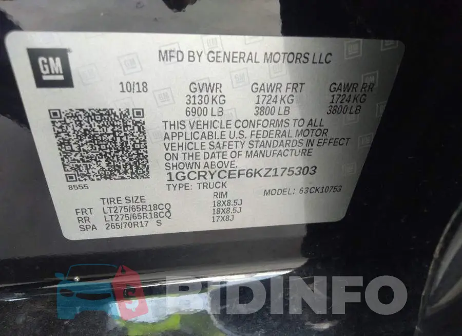 1GCRYCEF6KZ175303 Photo# 9