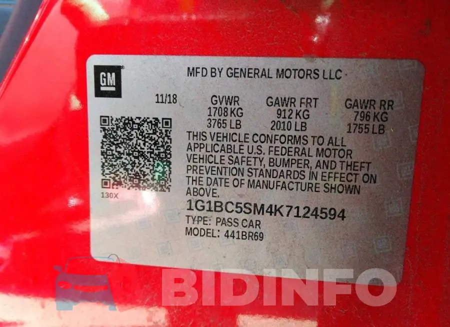 1G1BC5SM4K7124594 Photo# 9