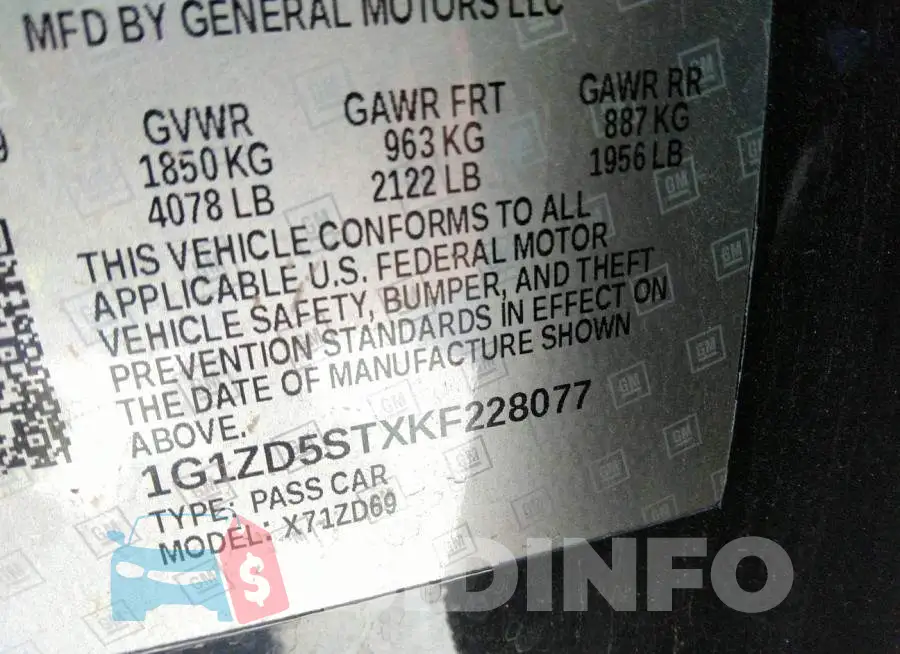 1G1ZD5STXKF228077 Photo# 9