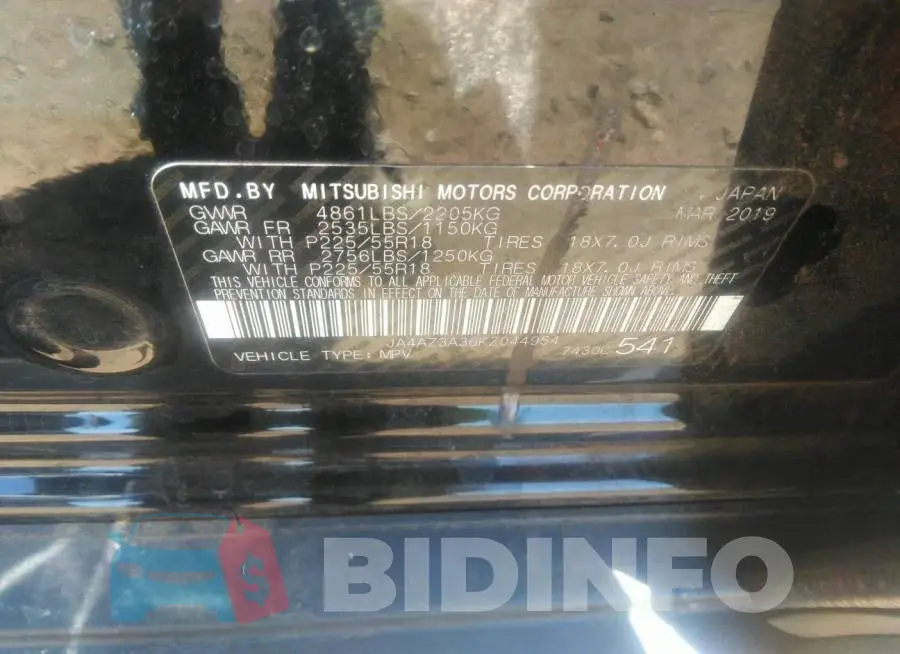 JA4AZ3A36KZ044954 Photo# 9