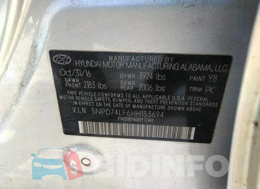 5NPD74LF6HH153694 Photo# 9