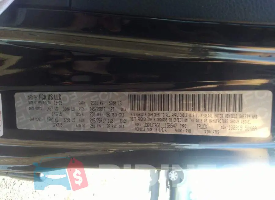 1C6HJTAG1LL158547 Photo# 9