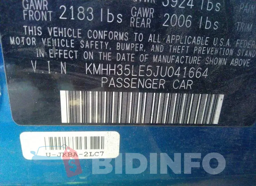 KMHH35LE5JU041664 Photo# 9