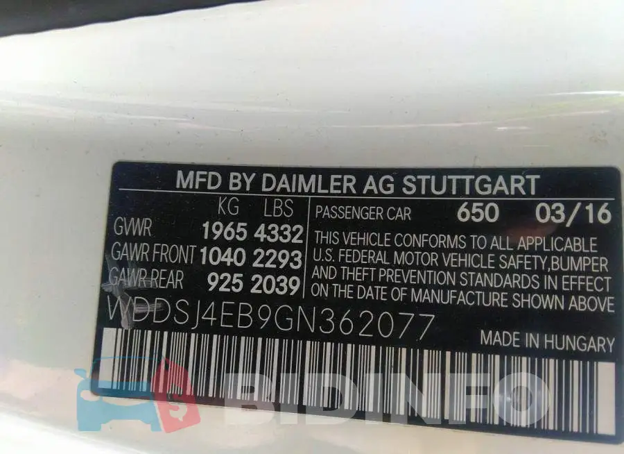 WDDSJ4EB9GN362077 Photo# 9