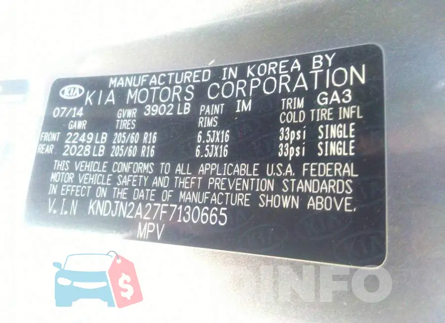 KNDJN2A27F7130665 Photo# 9