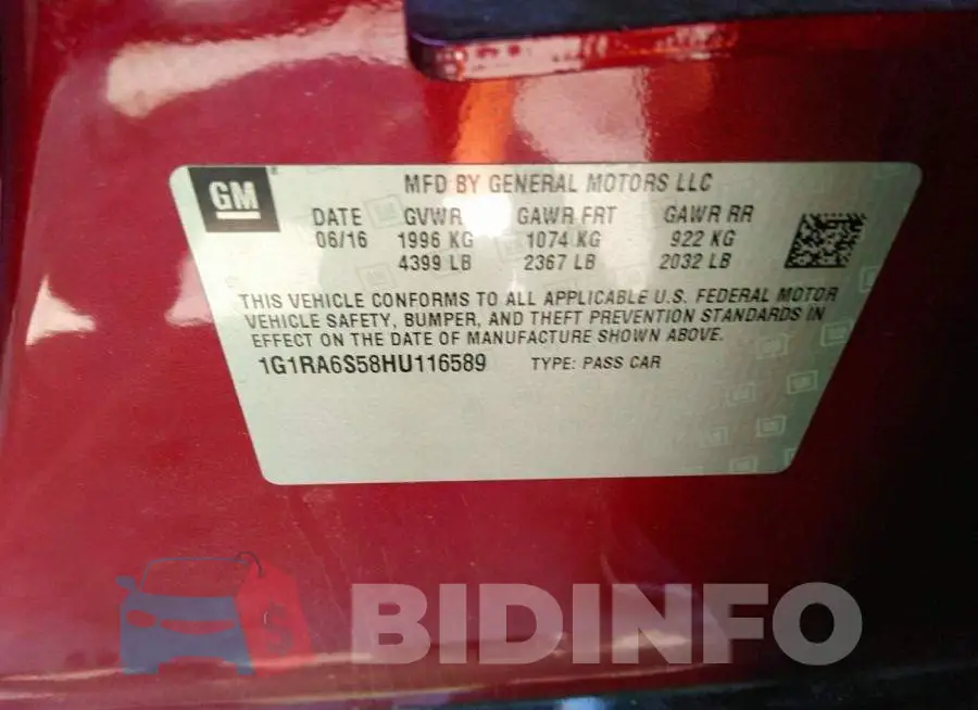 1G1RA6S58HU116589 Photo# 9