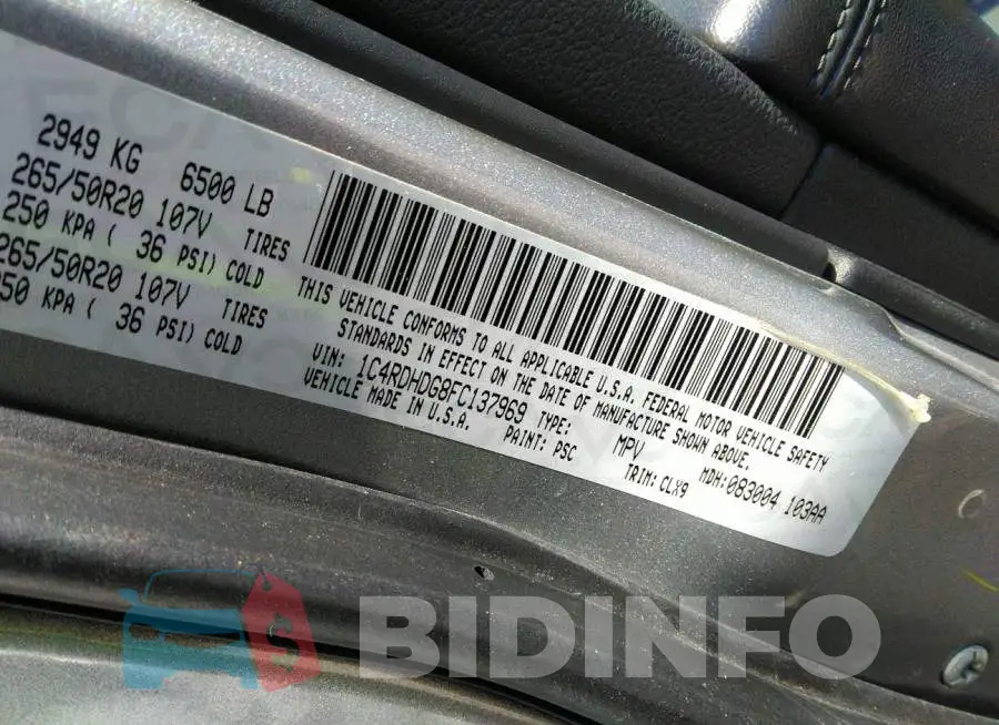 1C4RDHDG8FC137969 Photo# 9