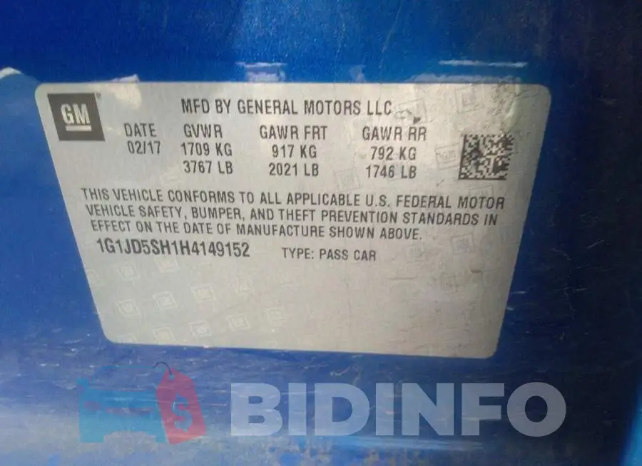 1G1JD5SH1H4149152 Photo# 9