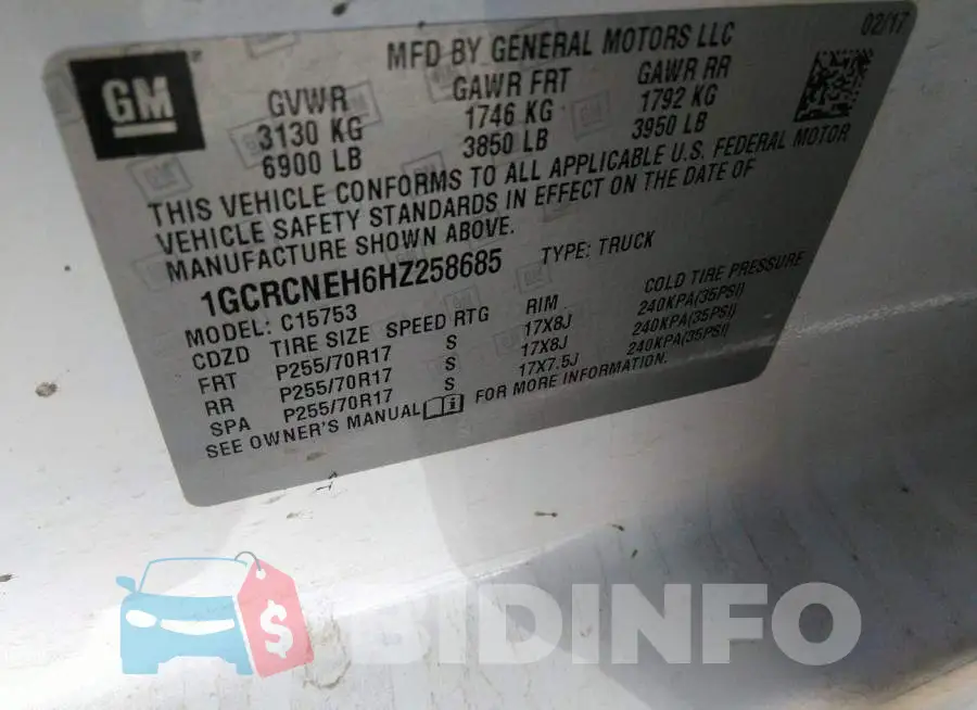 1GCRCNEH6HZ258685 Photo# 9