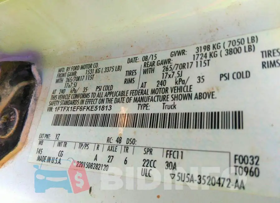 1FTFX1EF6FKE51813 Photo# 9
