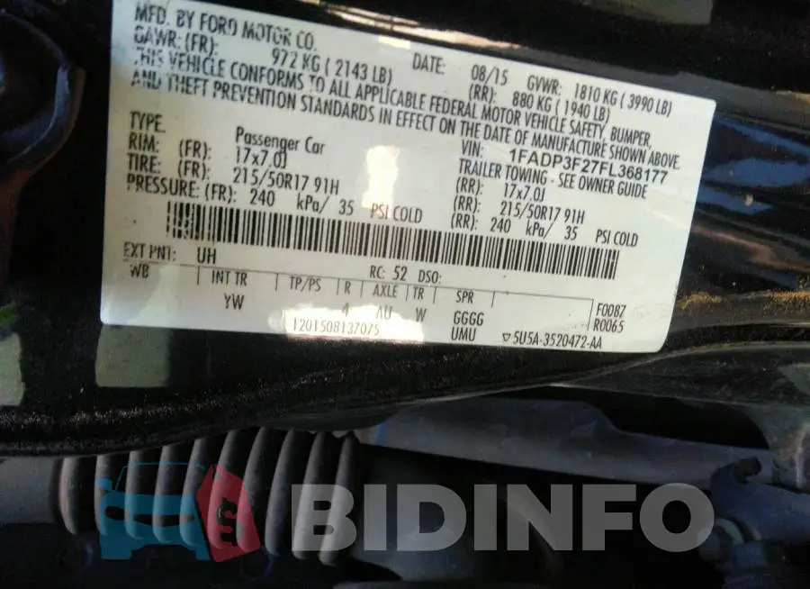 1FADP3F27FL368177 Photo# 9