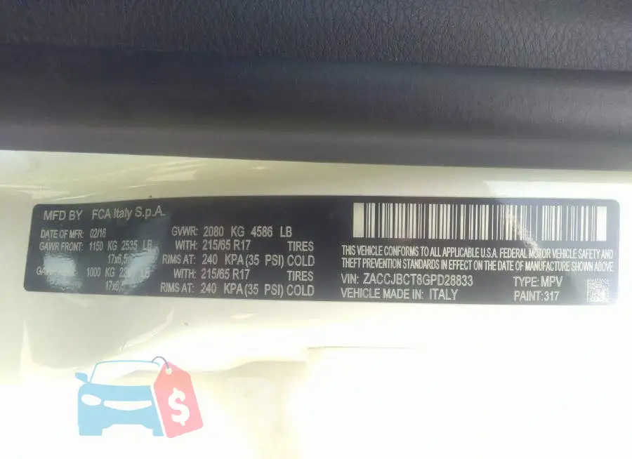 ZACCJBCT8GPD28833 Photo# 9
