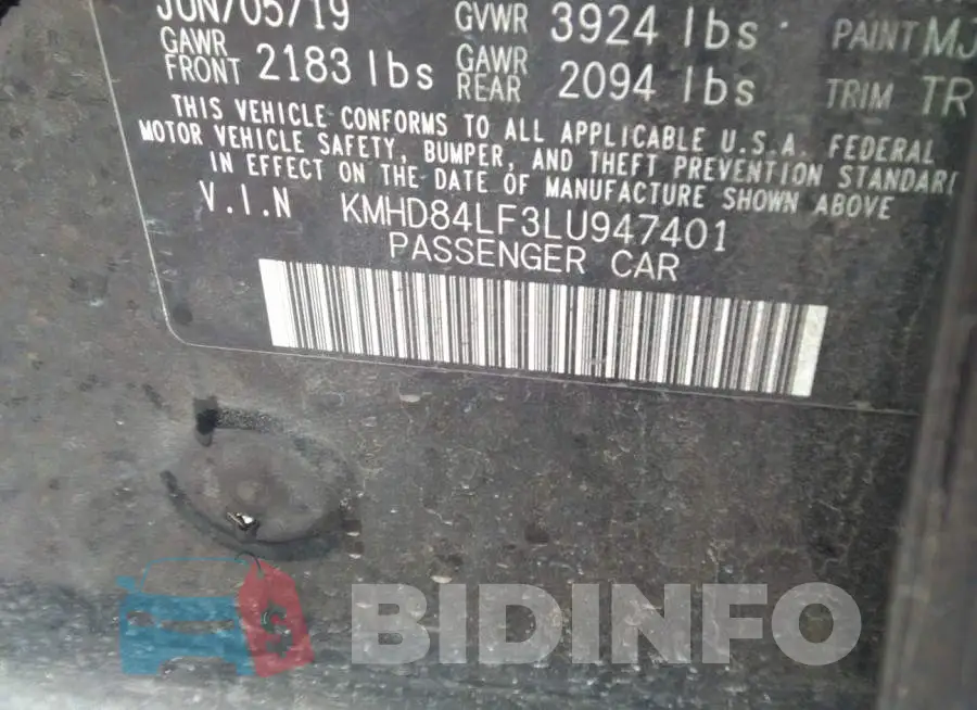 KMHD84LF3LU947401 Photo# 9