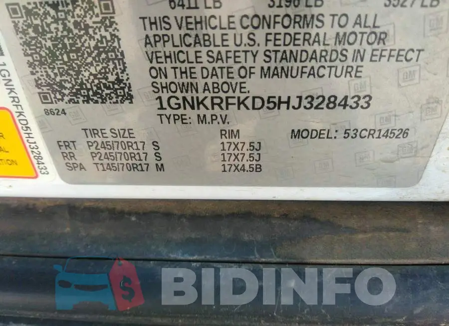 1GNKRFKD5HJ328433 Photo# 9