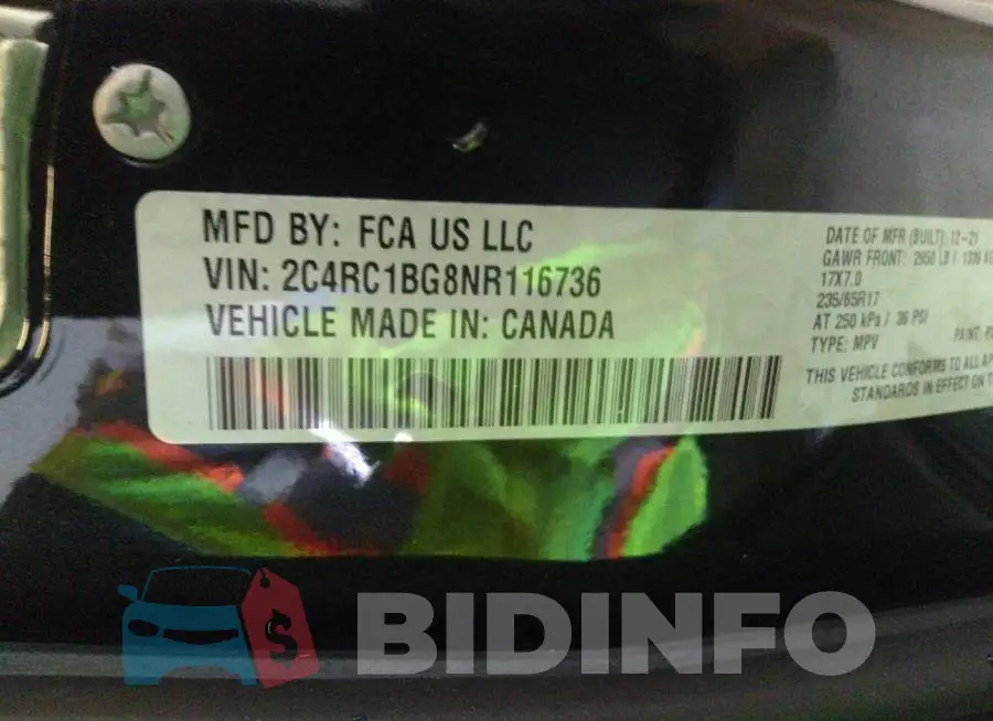 2C4RC1BG8NR116736 Photo# 9
