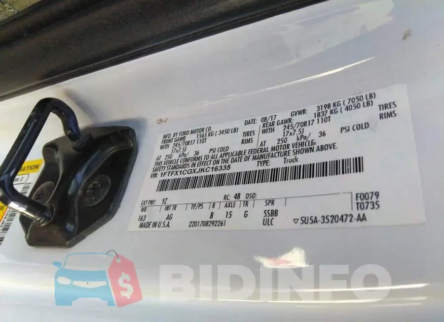 1FTFX1CGXJKC16335 Photo# 9