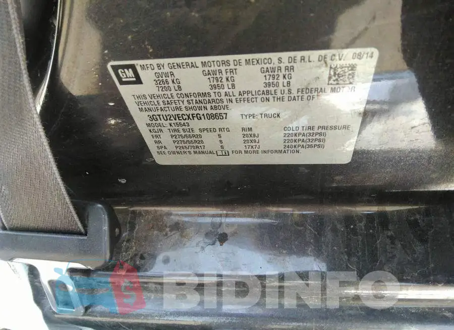 3GTU2VECXFG108657 Photo# 9