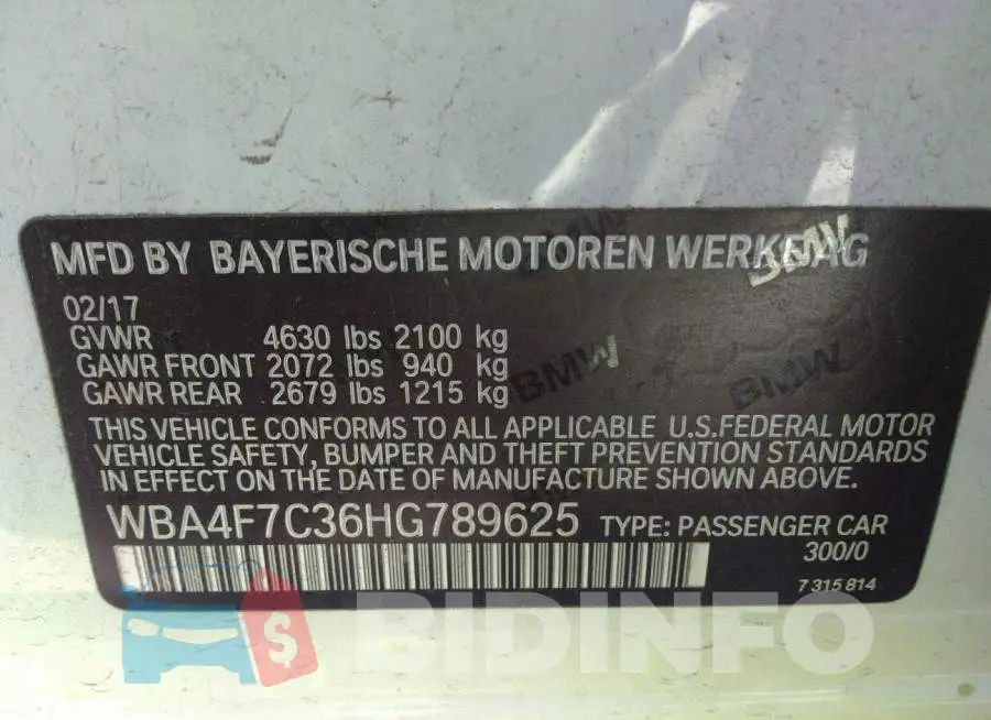 WBA4F7C36HG789625 Photo# 9