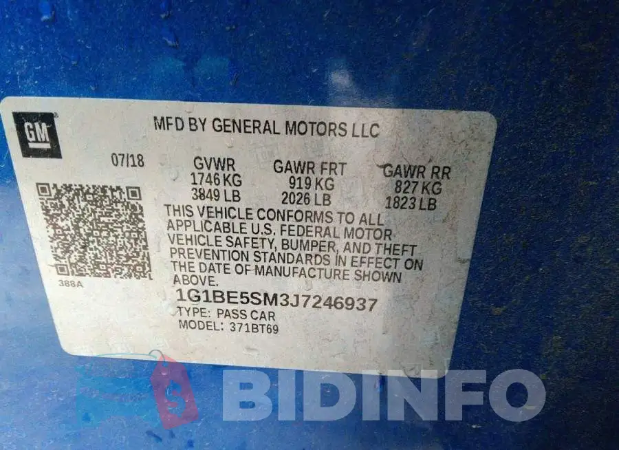1G1BE5SM3J7246937 Photo# 9
