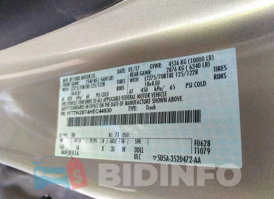 1FT7W2BT4HEC44930 Photo# 9