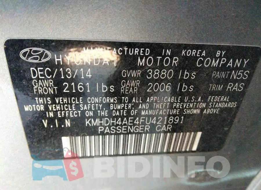 KMHDH4AE4FU421891 Photo# 9