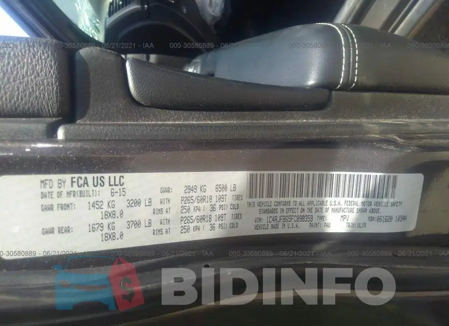 1C4RJFBG5FC898359 Photo# 9
