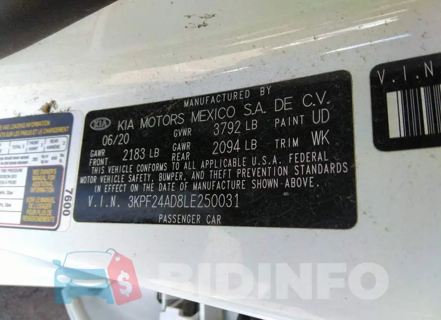 3KPF24AD8LE250031 Photo# 9
