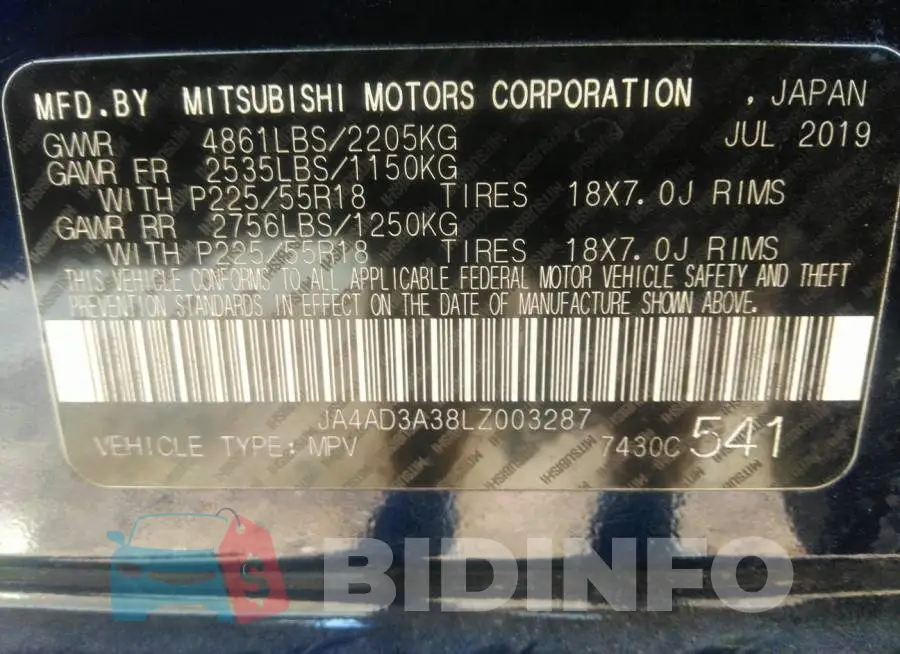 JA4AD3A38LZ003287 Photo# 9