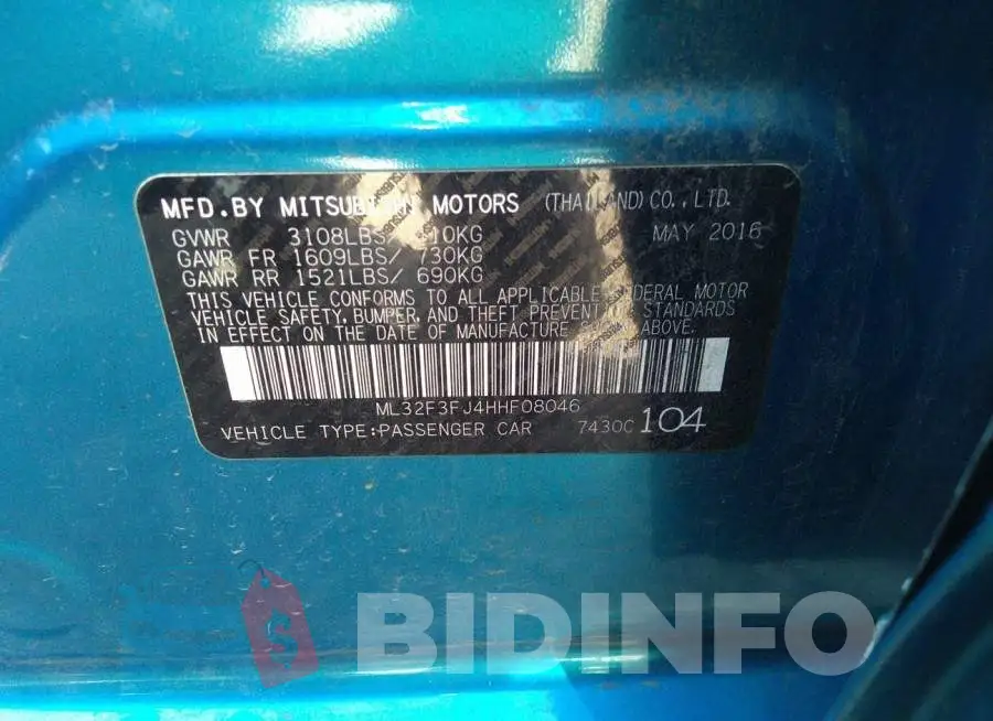 ML32F3FJ4HHF08046 Photo# 9