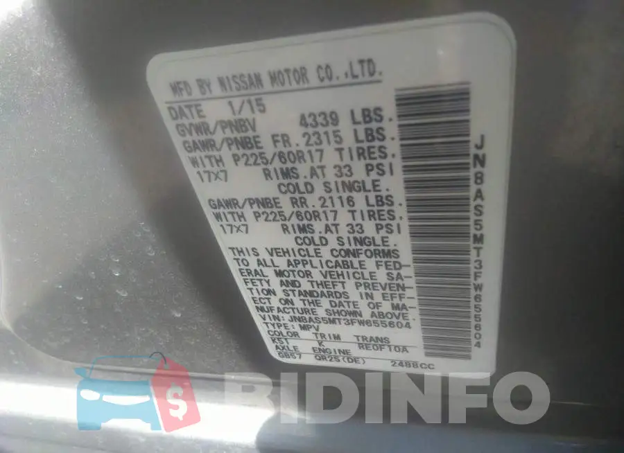 JN8AS5MT3FW655604 Photo# 9