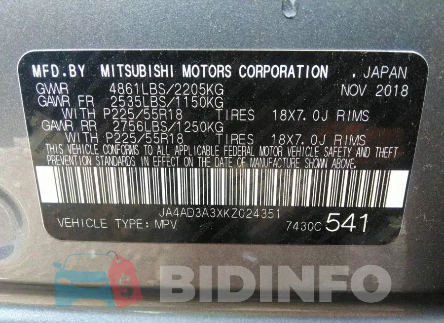 JA4AD3A3XKZ024351 Photo# 9