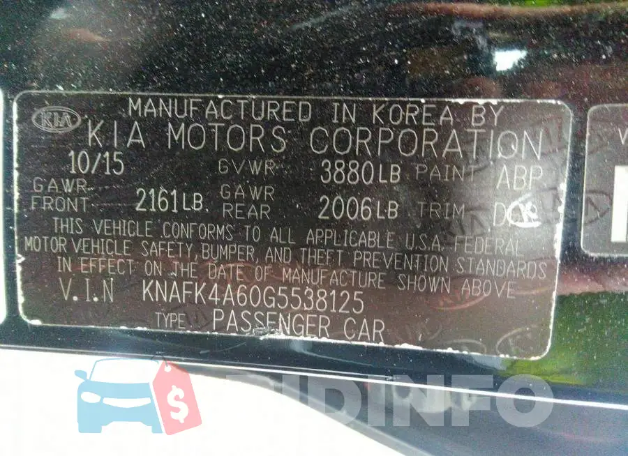 KNAFK4A60G5538125 Photo# 9