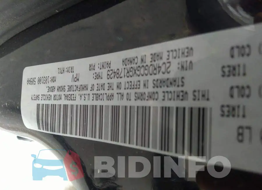 2C4RDGCGXGR178429 Photo# 9