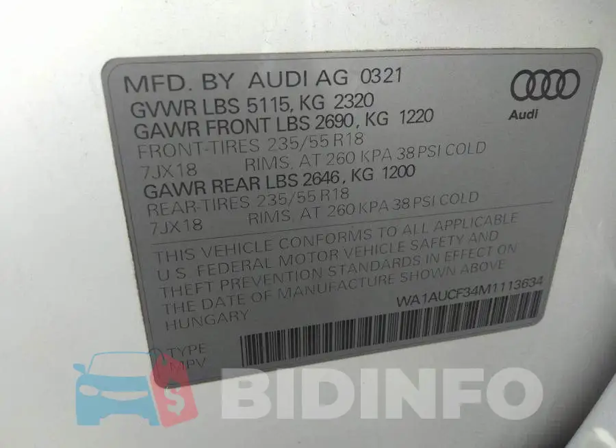 WA1AUCF34M1113634 Photo# 9