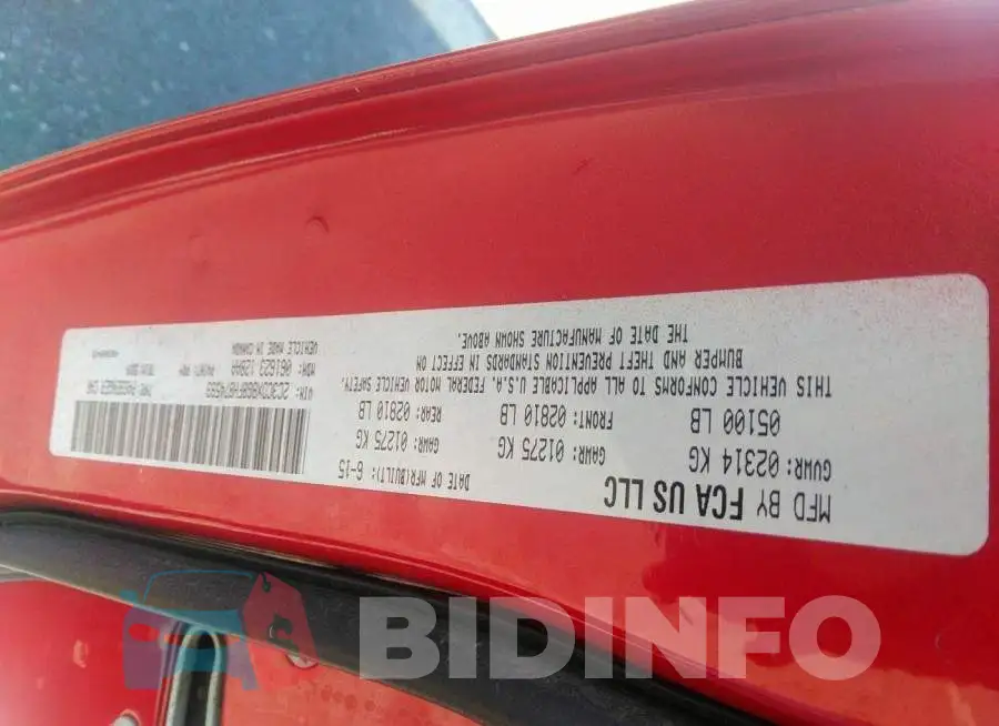 2C3CDXBG8FH874593 Photo# 9