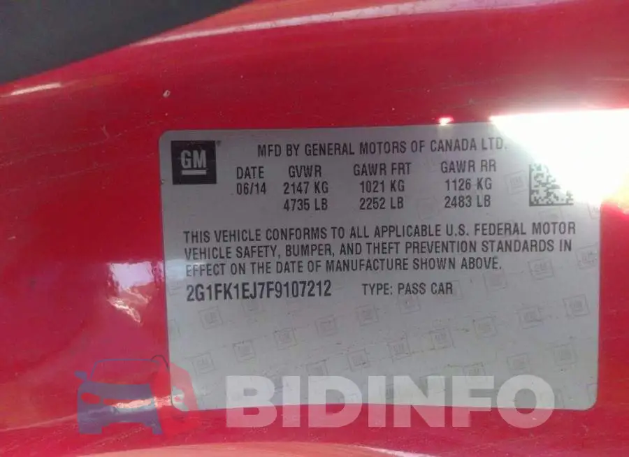 2G1FK1EJ7F9107212 Photo# 9