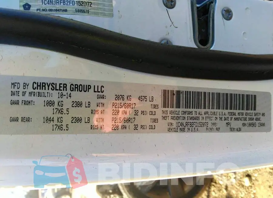 1C4NJRFB2FD152072 Photo# 9