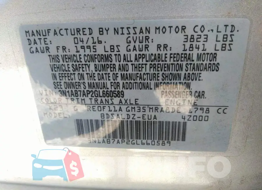 3N1AB7AP2GL660589 Photo# 9
