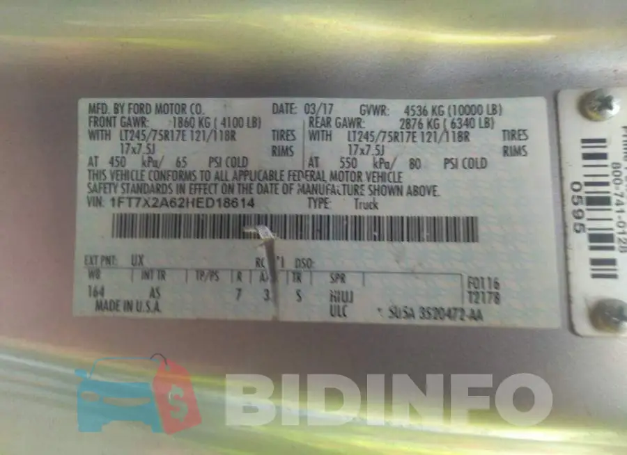 1FT7X2A62HED18614 Photo# 9