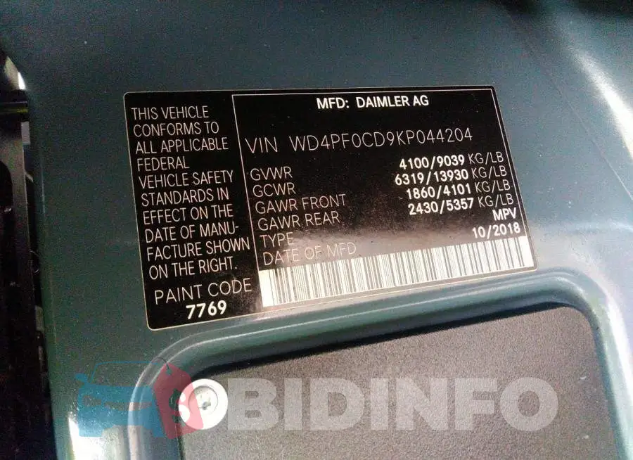 WD4PF0CD9KP044204 Photo# 9