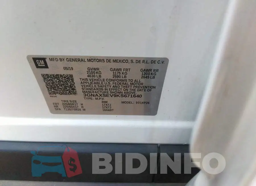 3GNAXSEV9KS671640 Photo# 9