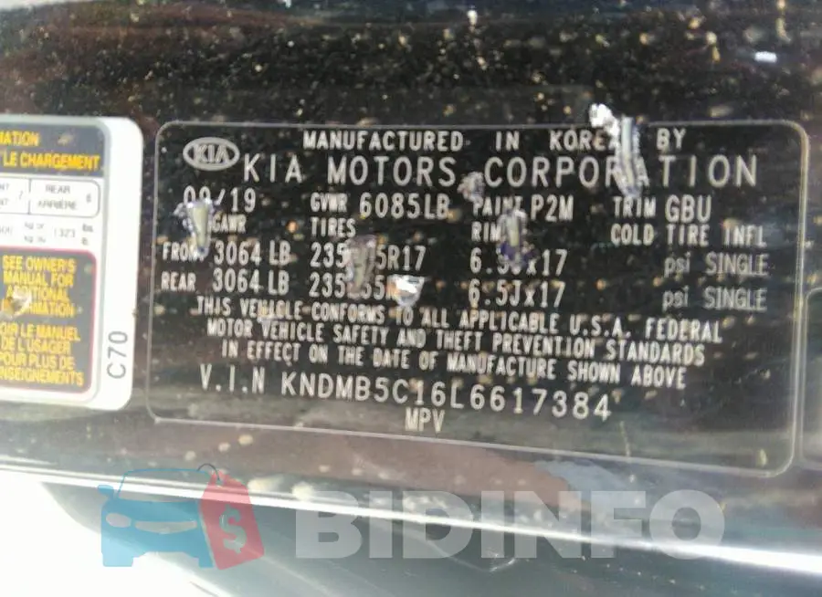 KNDMB5C16L6617384 Photo# 9