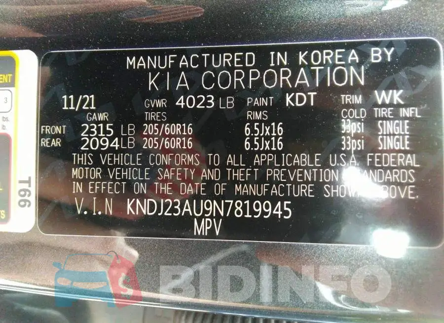 KNDJ23AU9N7819945 Photo# 9