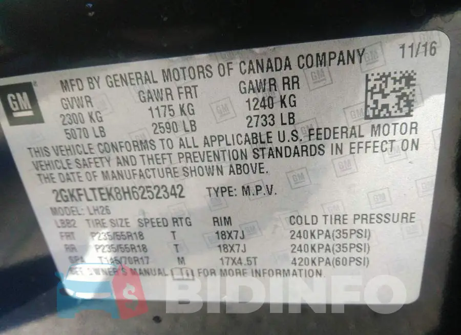 2GKFLTEK8H6252342 Photo# 9