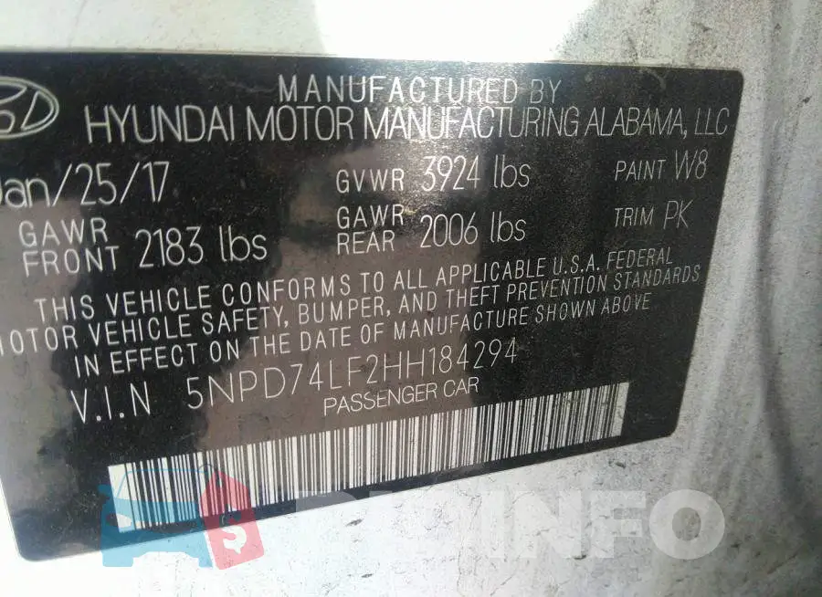 5NPD74LF2HH184294 Photo# 9